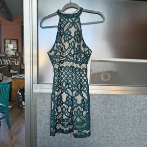 Charlotte Russe Teal Lace Backless Dress